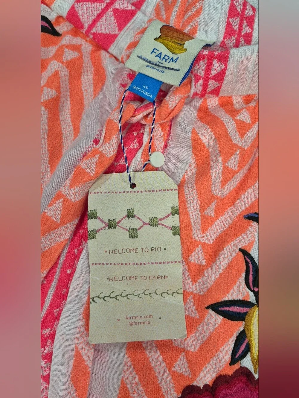 NWT FARM Rio Embroidered Shorts